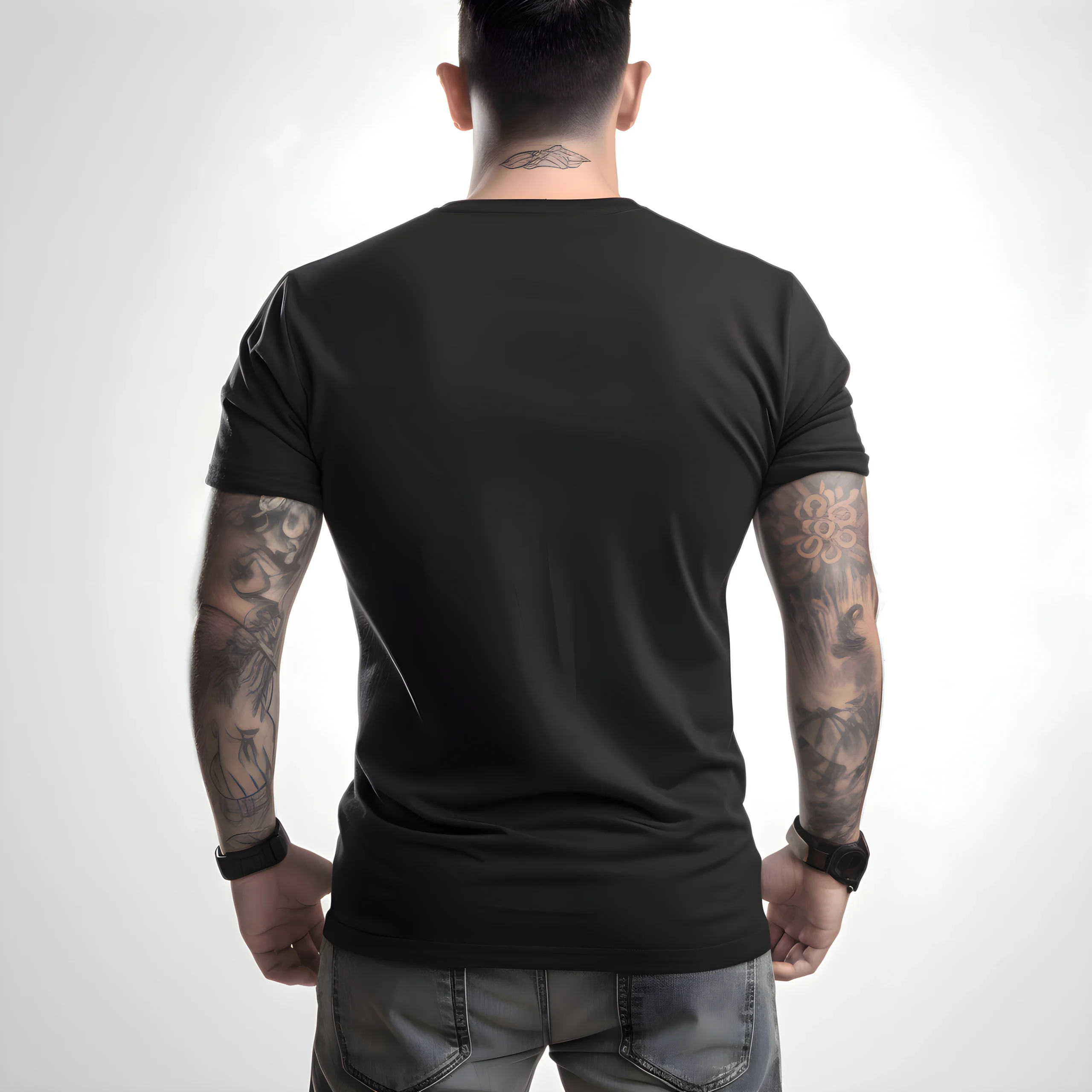 Tshirt noir anti-couteau manche courte