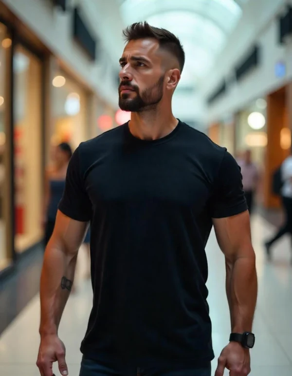 Tshirt noir anti-couteau manche courte – Image 2
