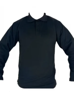 polo noir manche longue
