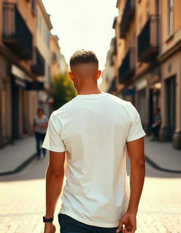 Tshirt blanc anti-couteau manche courte – Image 2