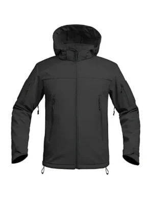 Veste à capuche noir Softshell V2 Fighter