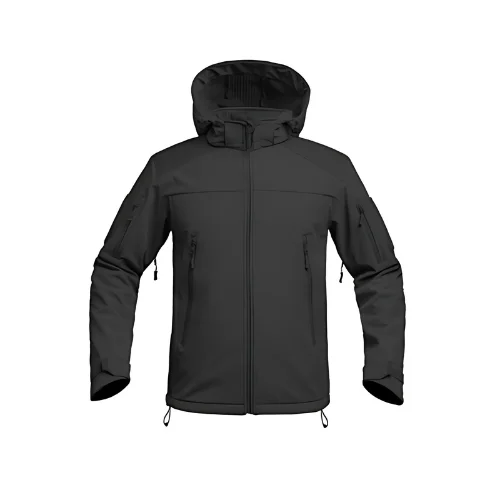 Veste à capuche noir Softshell V2 Fighter